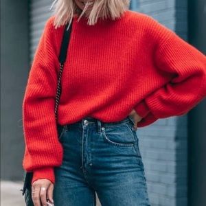 Bright Red Chunky Sweater